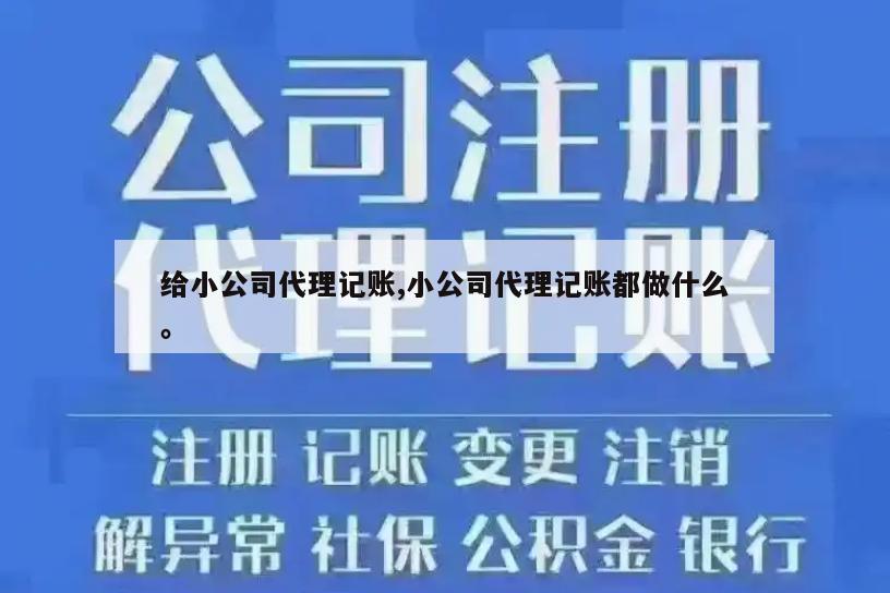 给小公司代理记账,小公司代理记账都做什么。